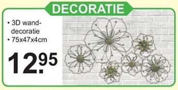 Promoties Decoratie 3d wanddecoratie - Huismerk - Van Cranenbroek - Geldig van 09/04/2018 tot 28/04/2018 bij Van Cranenbroek