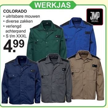 Promoties Jmp wear werkjas colorado - JMP - Geldig van 09/04/2018 tot 28/04/2018 bij Van Cranenbroek