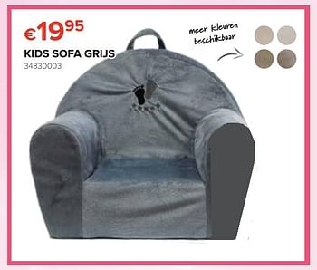 Promoties Kids sofa grijs - DDD - Geldig van 20/04/2018 tot 13/05/2018 bij Euro Shop