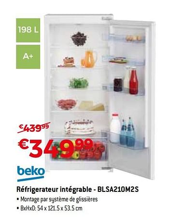 Promotions Beko réfrigerateur intégrable - blsa210m2s - Beko - Valide de 03/04/2018 à 30/04/2018 chez Exellent