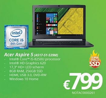 Promoties Acer aspire 5 a517-51-539m - Acer - Geldig van 01/04/2018 tot 15/05/2018 bij Compudeals