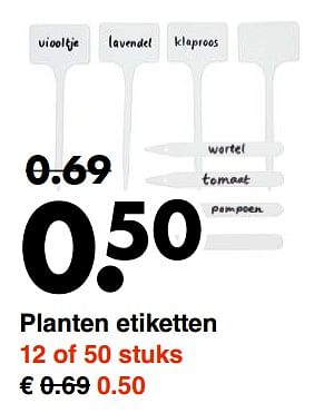 Promoties Planten etiketten - Huismerk - Wibra - Geldig van 09/04/2018 tot 21/04/2018 bij Wibra
