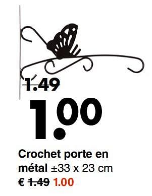 Promotions Crochet porte en métal - Produit maison - Wibra - Valide de 09/04/2018 à 21/04/2018 chez Wibra