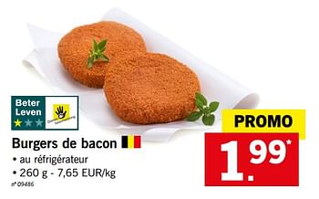 Promotions Burgers de bacon - Produit maison - Lidl - Valide de 16/04/2018 à 21/04/2018 chez Lidl