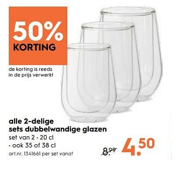 duurzame grondstof Surrey Vlekkeloos Huismerk - Blokker Alle 2-delige sets dubbelwandige glazen - Promotie bij  Blokker