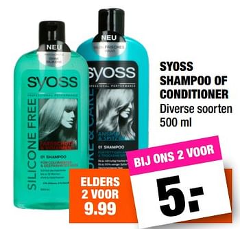 Promoties Syoss shampoo of conditioner diverse soorten - Syoss - Geldig van 09/04/2018 tot 22/04/2018 bij Big Bazar