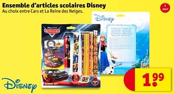 Promoties Ensemble d`articles scolaires disney - Disney - Geldig van 10/04/2018 tot 22/04/2018 bij Kruidvat
