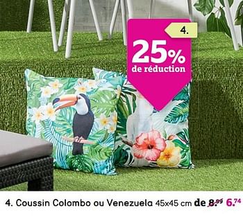 Promotions Coussin colombo ou venezuela - Produit maison - Leen Bakker - Valide de 09/04/2018 à 22/04/2018 chez Leen Bakker
