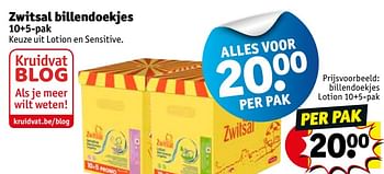 Promoties Billendoekjes lotion - Zwitsal - Geldig van 10/04/2018 tot 22/04/2018 bij Kruidvat