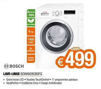 Promotions Bosch lave-linge bowan282bofg - Bosch - Valide de 27/03/2018 à 30/04/2018 chez Expert