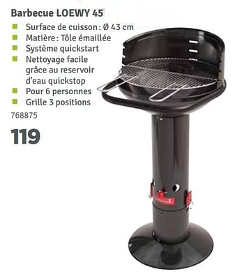 Promotions Barbecue loewy 45 - Barbecook - Valide de 01/04/2018 à 30/06/2018 chez Mr. Bricolage