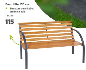Promotions Banc lille 150 cm - Produit maison - Mr. Bricolage - Valide de 01/04/2018 à 30/06/2018 chez Mr. Bricolage