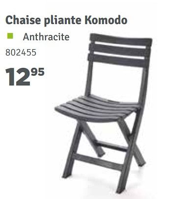 Promotions Chaise pliante komodo - Produit maison - Mr. Bricolage - Valide de 01/04/2018 à 30/06/2018 chez Mr. Bricolage