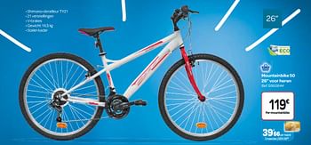 Promoties Mountainbike 50 26 voor heren - Huismerk - Carrefour  - Geldig van 11/04/2018 tot 23/04/2018 bij Carrefour