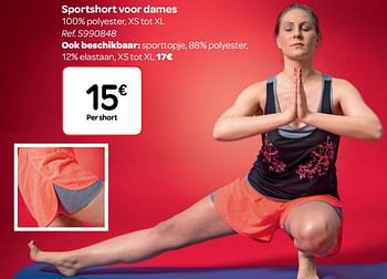 Promotions Sportshort voor dames - Produit maison - Carrefour  - Valide de 11/04/2018 à 23/04/2018 chez Carrefour