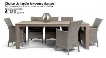 Promotions Chaise de jardin luxueuse santos - Produit maison - Molecule - Valide de 30/03/2018 à 25/04/2018 chez Molecule