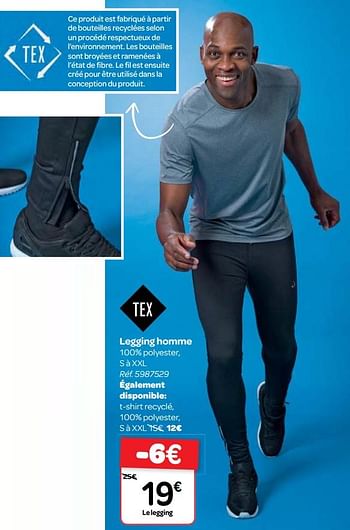 Promotions Legging homme - Tex - Valide de 11/04/2018 à 23/04/2018 chez Carrefour