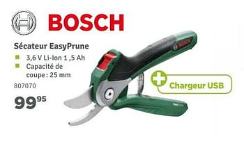 Promotions Bosch sécateur easyprune - Bosch - Valide de 01/04/2018 à 30/06/2018 chez Mr. Bricolage