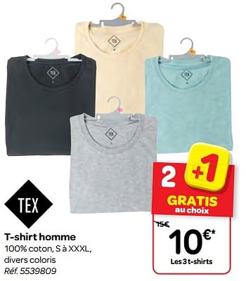 Promoties T-shirt homme - Tex - Geldig van 11/04/2018 tot 23/04/2018 bij Carrefour