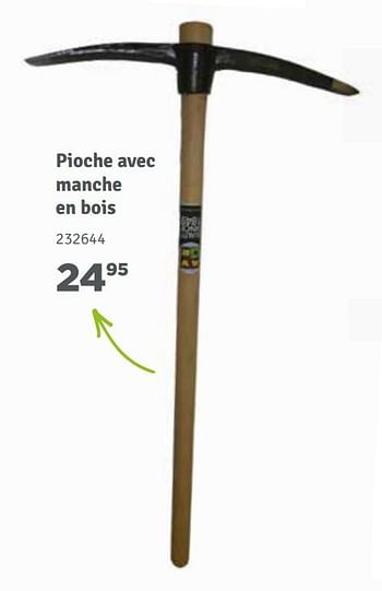 Promotions Pioche avec manche en bois - Produit maison - Mr. Bricolage - Valide de 01/04/2018 à 30/06/2018 chez Mr. Bricolage