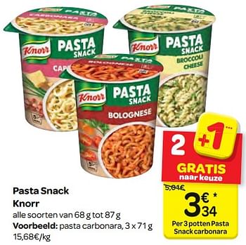 Promotions Pasta snack knorr - Knorr - Valide de 11/04/2018 à 23/04/2018 chez Carrefour
