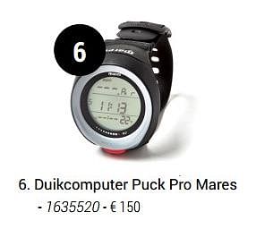 Promoties Duikcomputer puck pro mares - Mares - Geldig van 01/03/2018 tot 31/05/2018 bij Decathlon