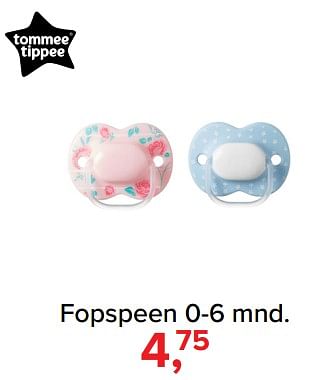 Promoties Fopspeen 0-6 mnd - Tommee Tippee - Geldig van 09/04/2018 tot 05/05/2018 bij Baby-Dump