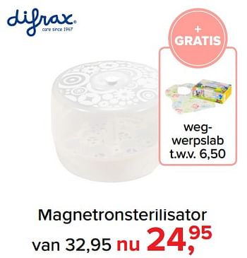 Promoties Magnetronsterilisator - Difrax - Geldig van 09/04/2018 tot 05/05/2018 bij Baby-Dump