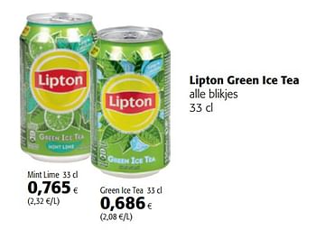 Promoties Lipton green ice tea alle blikjes - Lipton - Geldig van 11/04/2018 tot 24/04/2018 bij Colruyt