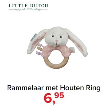 Promoties Rammelaar met houten ring - Little Dutch - Geldig van 09/04/2018 tot 05/05/2018 bij Baby-Dump