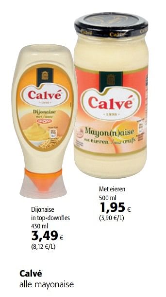 Promoties Calvé alle mayonaise - Calve - Geldig van 11/04/2018 tot 24/04/2018 bij Colruyt