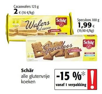 Promotions Schär alle glutenvrije koeken - Schar - Valide de 11/04/2018 à 24/04/2018 chez Colruyt