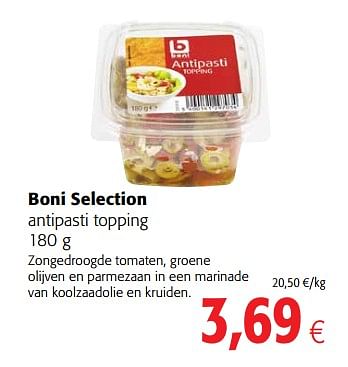 Promoties Boni selection antipasti topping - Boni - Geldig van 11/04/2018 tot 24/04/2018 bij Colruyt