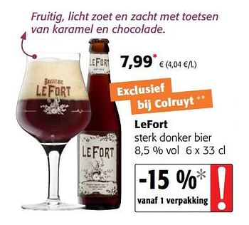 Promoties Lefort sterk donker bier - Lefort - Geldig van 11/04/2018 tot 24/04/2018 bij Colruyt