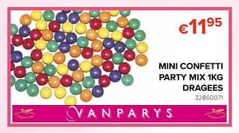 Promoties Mini confetti party mix 1kg dragees - Van Parys - Geldig van 20/04/2018 tot 13/05/2018 bij Euro Shop