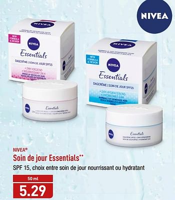 Promoties Nivea soin de jour essentials - Essentials - Geldig van 16/04/2018 tot 21/04/2018 bij Aldi