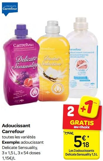 Promotions Adoucissant carrefour - Produit maison - Carrefour  - Valide de 11/04/2018 à 23/04/2018 chez Carrefour