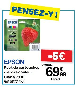 Promotions Pack de cartouches d`encre couleur claria 29 xl - Epson - Valide de 11/04/2018 à 23/04/2018 chez Carrefour
