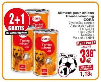 Promoties Aliment pour chiens honden voeding cora - Huismerk - Cora - Geldig van 17/04/2018 tot 23/04/2018 bij Cora