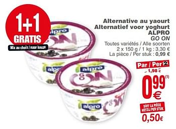 Promoties Alternative au yaourt alternatief voor yoghurt alpro go on - Alpro - Geldig van 17/04/2018 tot 23/04/2018 bij Cora