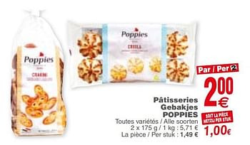 Promoties Pâtisseries gebakjes poppies - Poppies - Geldig van 17/04/2018 tot 23/04/2018 bij Cora