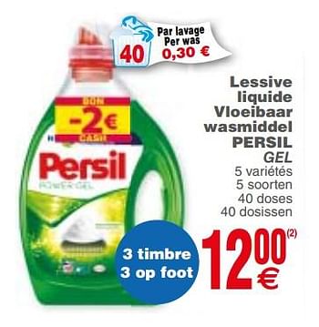 Promoties Lessive liquide vloeibaar wasmiddel persil gel - Persil - Geldig van 17/04/2018 tot 23/04/2018 bij Cora