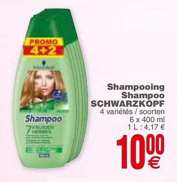 Promoties Shampooing shampoo schwarzkopf - Schwarzkopf - Geldig van 17/04/2018 tot 23/04/2018 bij Cora