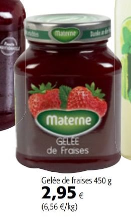 Promotions Gelée de fraises - Materne - Valide de 11/04/2018 à 24/04/2018 chez Colruyt