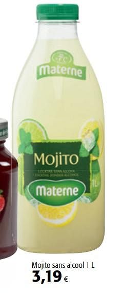 Promotions Mojito sans alcool - Materne - Valide de 11/04/2018 à 24/04/2018 chez Colruyt