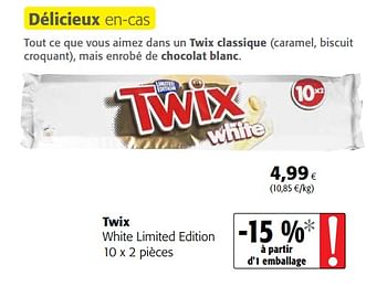 Promotions Twix white limited edition - Twix - Valide de 11/04/2018 à 24/04/2018 chez Colruyt