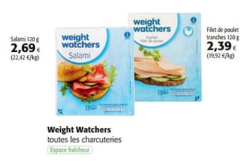 Promotions Weight watchers toutes les charcuteries - Weight Watchers - Valide de 11/04/2018 à 24/04/2018 chez Colruyt