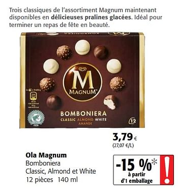 Promotions Ola magnum bomboniera classic, almond et white - Ola - Valide de 11/04/2018 à 24/04/2018 chez Colruyt