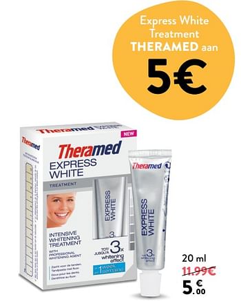Promoties Express white treatment theramed - Theramed - Geldig van 11/04/2018 tot 24/04/2018 bij DI