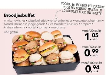 Promoties Broodjesbuffet - Huismerk - Buurtslagers - Geldig van 13/04/2018 tot 26/04/2018 bij Buurtslagers